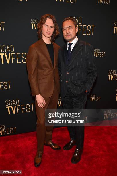 Ansel Elgort and Ken Watanabe attend the "Tokyo Vice" U.S. Season 2 premiere and the Virtuoso Award Presentation to Ken Watanabe of the 12th SCAD...