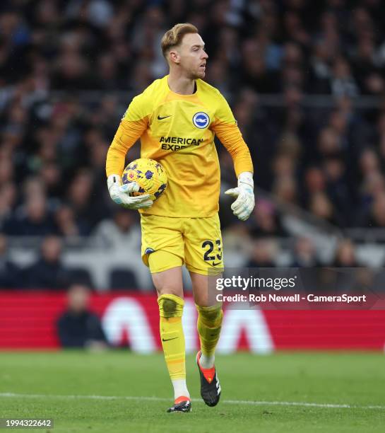 Brighton & Hove Albion's Jason Steele during the Premier League match between Tottenham Hotspur and Brighton & Hove Albion at Tottenham Hotspur...