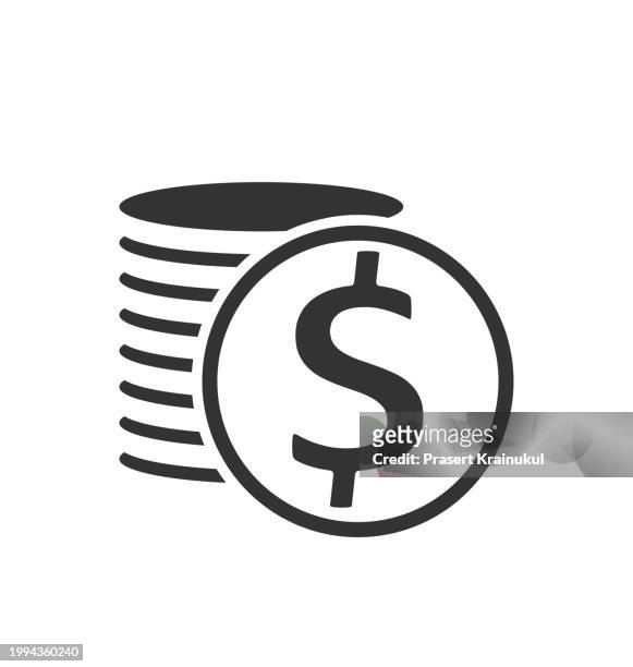stacking dollar money icon - symbol stock pictures, royalty-free photos & images