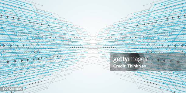 futuristic vector illustration. high-tech technology abstract background. - integrated technology stock illustrations