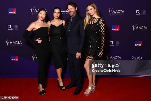 Charlotte Connick, Sarah Kate Connick, Harry Connick Jr. And Georgia Tatum Connick attend the 2024 AACTA Industry Awards Presented By Foxtel Group at...