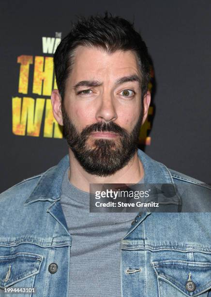 Drew Scott arrives at the Premiere For AMC+ "The Walking Dead: The Ones Who Live" at Linwood Dunn Theater on February 07, 2024 in Los Angeles,...