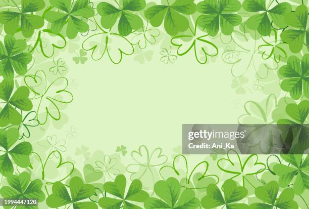 abstract vector background with clover - 4 leaf clover stock illustrations