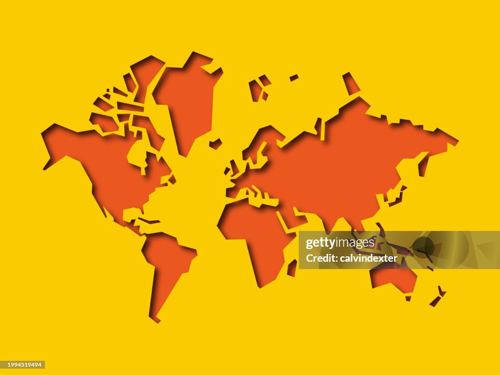 World Map Shadow Effect High-Res Vector Graphic - Getty Images