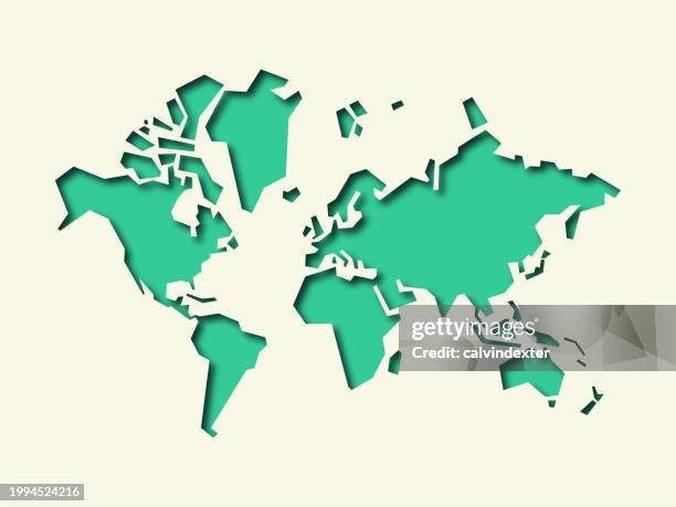 world map shadow effect - world map graphic stock illustrations