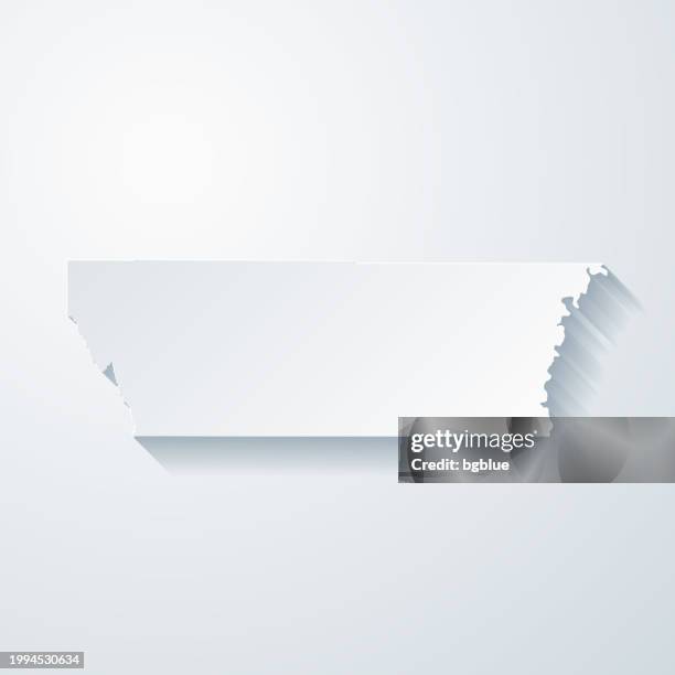 carbon county, utah. map with paper cut effect on blank background - price utah stock illustrations