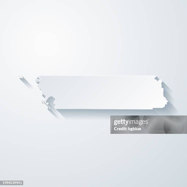 whatcom county, washington. map with paper cut effect on blank background - bellingham washington state stock illustrations