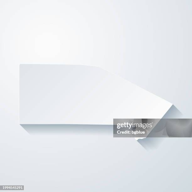 bandera county, texas. map with paper cut effect on blank background - bandera texas stock illustrations