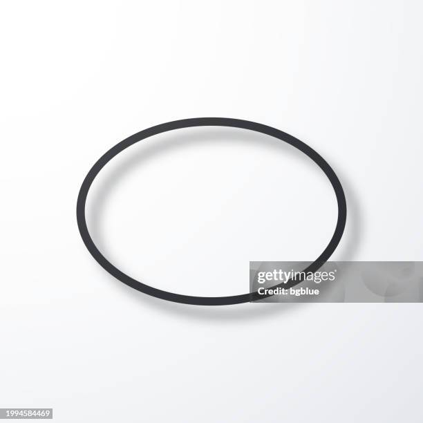 oval. line icon with shadow on white background - ellipse stock illustrations