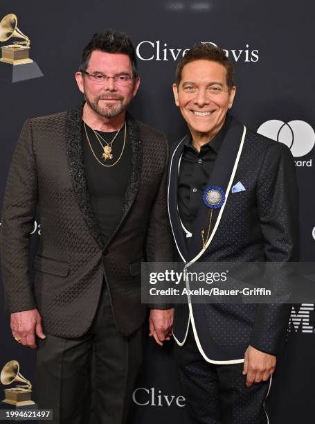 Terrence Flannery and Michael Feinstein attend the 66th GRAMMY Awards Pre-GRAMMY Gala & GRAMMY Salute To Industry Icons Honoring Jon Platt at The...