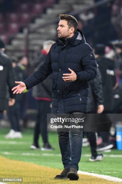 Adrian Mutu is seen during the match between CFR 1907 Cluj and FC Rapid 1923 Bucuresti at Dr. Constantin Radulescu Stadium in Cluj-Napoca, Romania,...