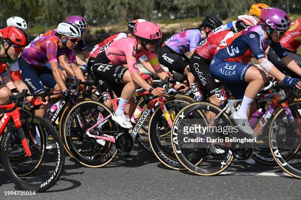 Elizabeth Stannard of Great Britain and Team EF Education-Cannondale and Letizia Paternoster of Italy and Team Liv AlUla Jayco compete during the 2nd...
