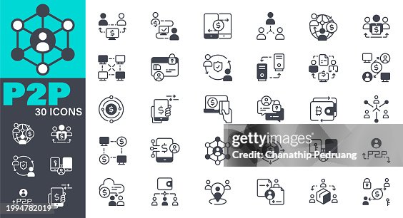Peer to Peer Icons set. Solid icon collection. Vector graphic elements, Icon Symbol, Paying, Internet, Ordering, Mobile Phone, Technology Peer to Peer Icons set. Solid icon collection. Vector graphic elements, Icon Symbol, Paying, Internet, Ordering, Mobile Phone, Technology