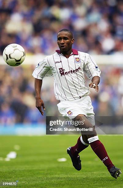 Jermain Defoe of West Ham United chases the ball during the FA Barclaycard Premiership match between Birmingham City and West Ham United held on May...