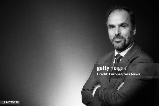 The rector of Rey Juan Carlos University , Javier Ramos, poses for Europa Press, at the Intercontinental Hotel, February 8 in Madrid, Spain. Javier...