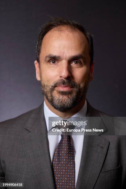 The rector of Rey Juan Carlos University , Javier Ramos, poses for Europa Press, at the Intercontinental Hotel, February 8 in Madrid, Spain. Javier...