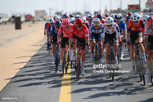 Alison Jackson of Canada and Team EF Education-Cannondale and Pfeiffer Georgi of Great Britain and Team DSM-Firmenich Postnl compete during the 2nd...