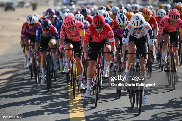 Alison Jackson of Canada and Team EF Education-Cannondale competes during the 2nd UAE Tour 2024, Stage 1 a 122km stage from Dubai Miracle Garden to...