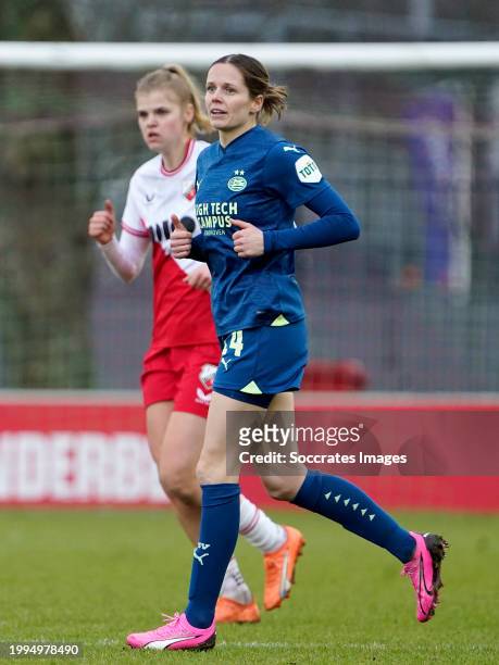 Laura Strik of PSV Women during the Dutch Eredivisie Women match between FC Utrecht Women v PSV Women at the Sportpark Elinkwijk on February 11, 2024...