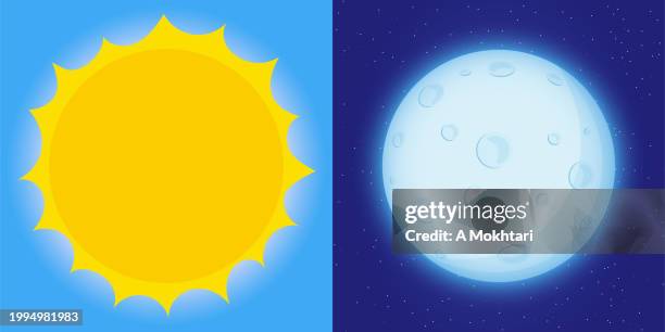 sun and moon. - sun moon stock illustrations