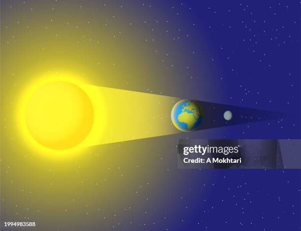 lunar eclipse. - solar eclipse stock illustrations