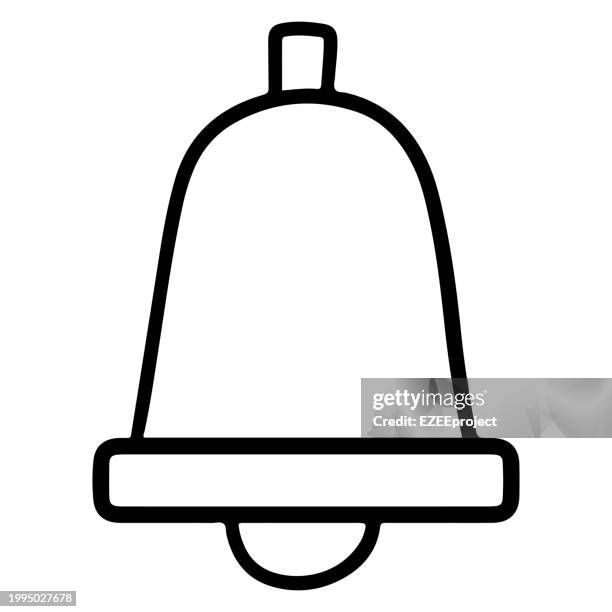bells hand drawn icon illustration - notification bell stock illustrations