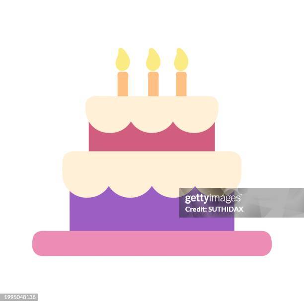 colorful birthday celebration cake illustration type 2 - memory candle stock illustrations