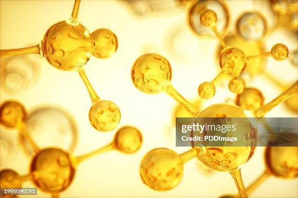representación 3d de partículas microscópicas y burbujas - molécula fotografías e imágenes de stock