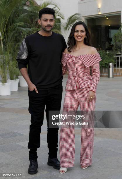 Varun Tej and Manushi Chhillar attend the 'Operation Valentine' film photocall on February 08, 2024 in Mumbai, India.