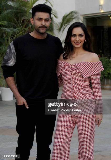 Varun Tej and Manushi Chhillar attend the 'Operation Valentine' film photocall on February 08, 2024 in Mumbai, India.