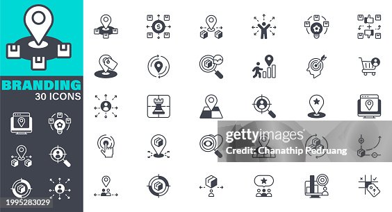 Branding Icons set. Solid icon collection. Vector graphic elements, Icon Symbol, Paying, Advertisement, Merchandise, Positioning, Ambassador, Business, Marketing Branding Icons set. Solid icon collection. Vector graphic elements, Icon Symbol, Paying, Advertisement, Merchandise, Positioning, Ambassador, Business, Marketing