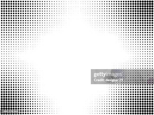 ilustraciones, imágenes clip art, dibujos animados e iconos de stock de diseño vectorial de fondo punteado de medio tono grunge. - esquina