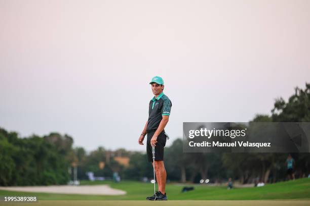 Captain Joaquin Niemann of Torque GC gestures during day three of the LIV Golf Invitational - Mayakoba at El Camaleon at Mayakoba on February 04,...