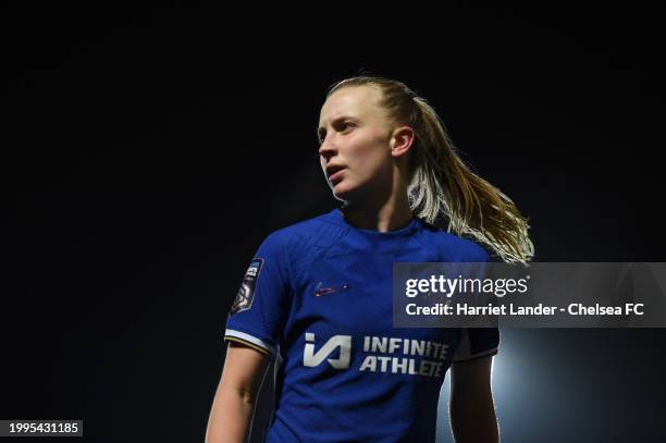 Aggie Beever-Jones of Chelsea looks on during the FA Women's Continental Tyres League Cup Quarter Final match between Chelsea FC and Sunderland at...