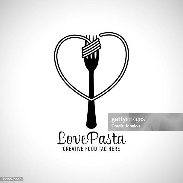 love heart format icon design spaghetti restaurant and fast food - vintage silverware stock illustrations