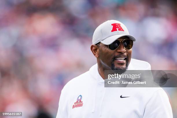 Coach Ray Lewis of the AFC looks on during the 2024 NFL Pro Bowl at Camping World Stadium on February 04, 2024 in Orlando, Florida.