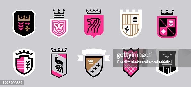 Modern Crest Icons Design Elements Modern Crest Icons Design Elements