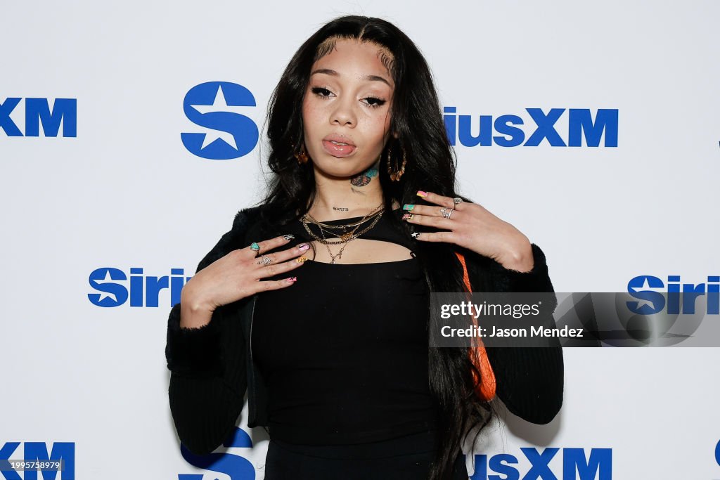 Anaycia Rapper Anycia visits SiriusXM studios on February 08, 2024 in New York City ...
