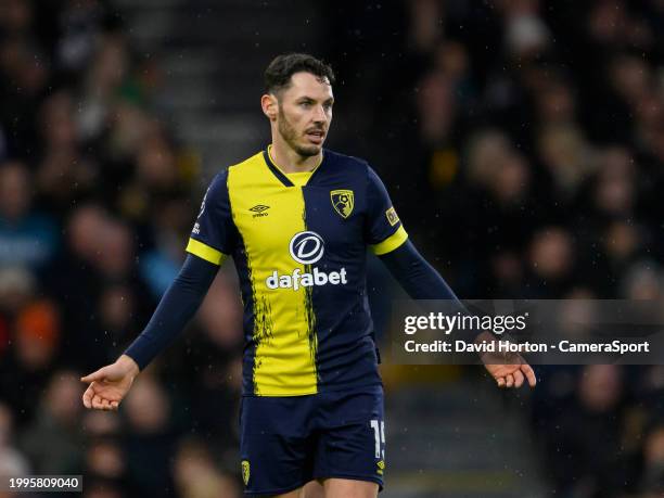 Bournemouth's Adam Smith during the Premier League match between Fulham FC and AFC Bournemouth at Craven Cottage on February 10, 2024 in London,...