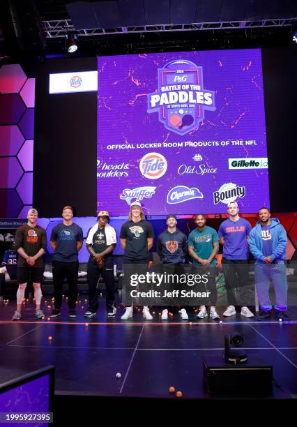 Dustin Hopkins, Will Levis, Jamaal Williams, Trevor Lawrence, Trent Taylor, D'Andre Swift, Dalton Kincaid and Saquon Barkley attend the Second Annual...