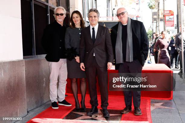 David Fincher, Jennifer Garner, Mark Ruffalo and Timothy McNeil attend as actor Mark Ruffalo is honored with a star on The Hollywood Walk of Fame on...