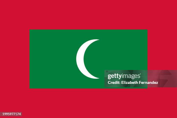 flag of maldives - flagge der malediven stock-fotos und bilder