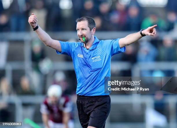 Westmeath , Ireland - 11 February 2024; Referee Colum Cunning during the Allianz Hurling League Division 1 Group B match between Westmeath and...