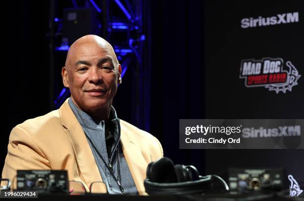 Kellen Winslow Sr. Speaks on SiriusXM at Super Bowl LVIII on February 08, 2024 in Las Vegas, Nevada.