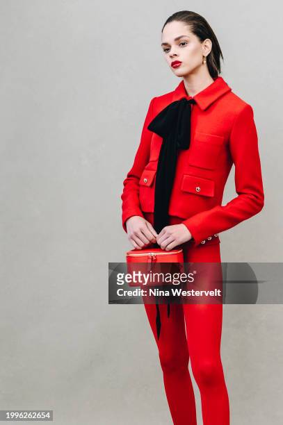 Backstage at Altuzarra RTW Fall 2024 as part of New York Ready to Wear Fashion Week held at the Woolworth Building on February 11, 2024 in New York,...