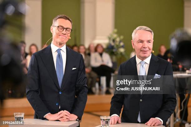 National Coalition Party presidential candidate Alexander Stubb and Green Party backed candidate for a nonpartisan constituency association Pekka...