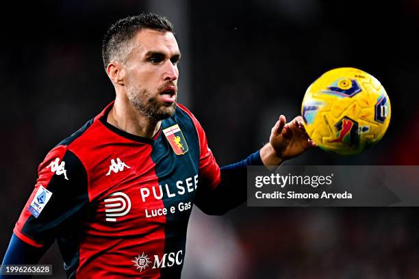 Kevin Strootman of Genoa is seen in action during the Serie A TIM match between Genoa CFC and Atalanta BC - Serie A TIM at Stadio Luigi Ferraris on...