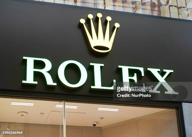 Logo of Rolex is being displayed in Birmingham, United Kingdom, on February 11, 2024.
