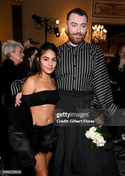 Jessie Reyez and Sam Smith at Christian Cowan RTW Fall 2024 as part of New York Ready to Wear Fashion Week held at the Harmonie Club on February 11,...