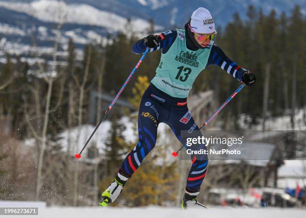 Lena Quintin of France competes during the qualification round of Women's 1.3km Sprint race at the COOP FIS Cross Country World Cup, on February 10...